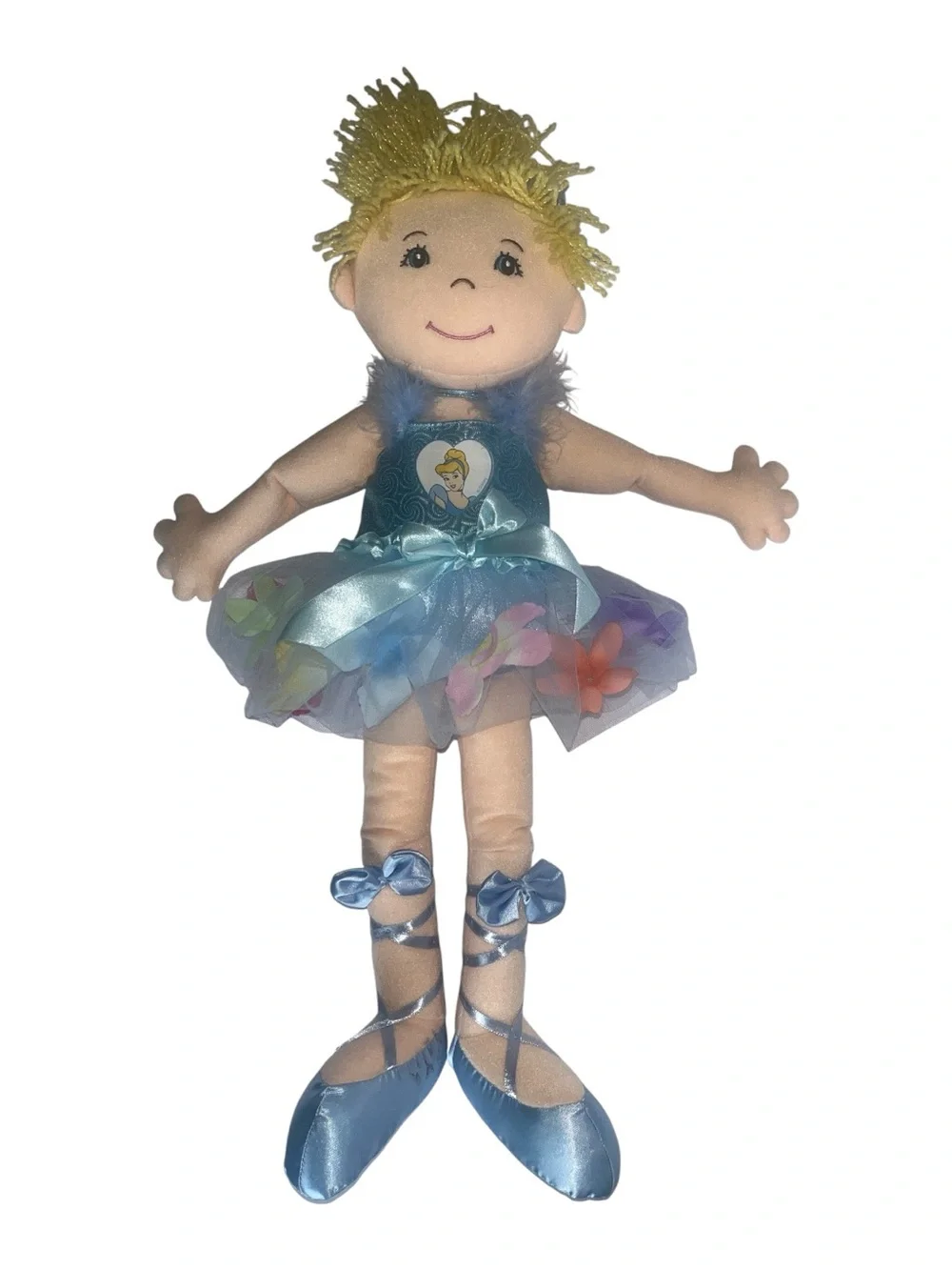 Disney Cinderella Plush Ballerina Rag Doll Creative Designs Intl Blue Tutu 21”